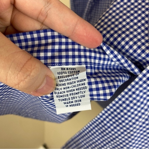 Ralph Lauren Blue checkered Button Down Formal Shirt XL - Picture 5 of 6